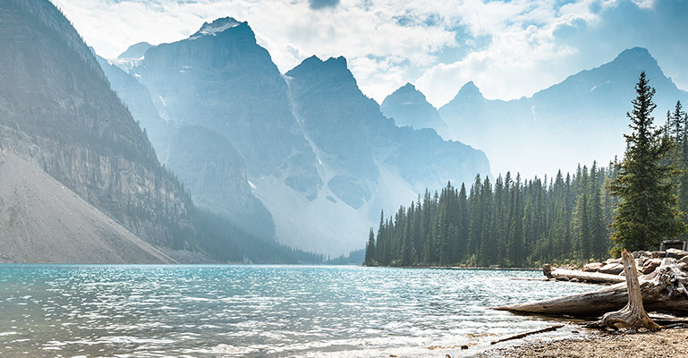 Photo of river and mountains